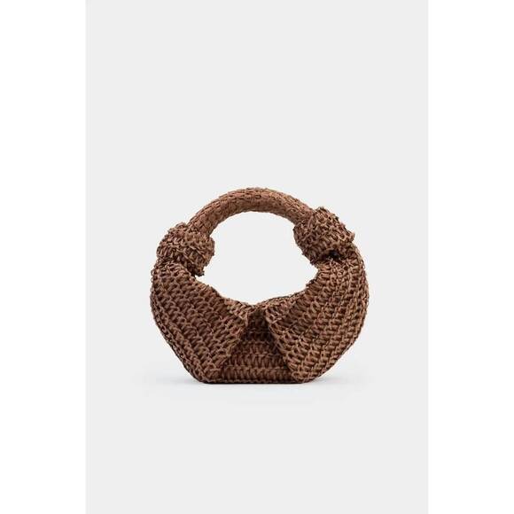 SIMON MILLER Handbags - NEW SIMON MILLER women's raffia lopsy bag in chocolate